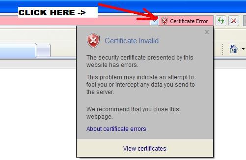 Certificate Error