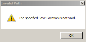 specifiend save location