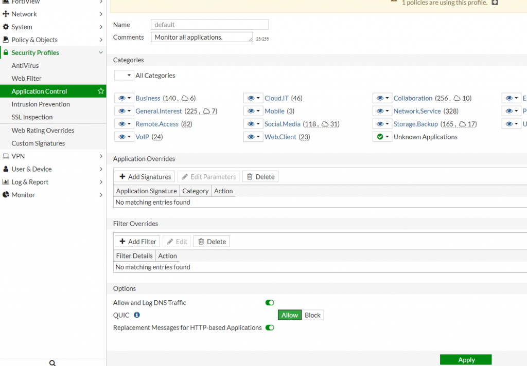 fortigate enable email collection feature